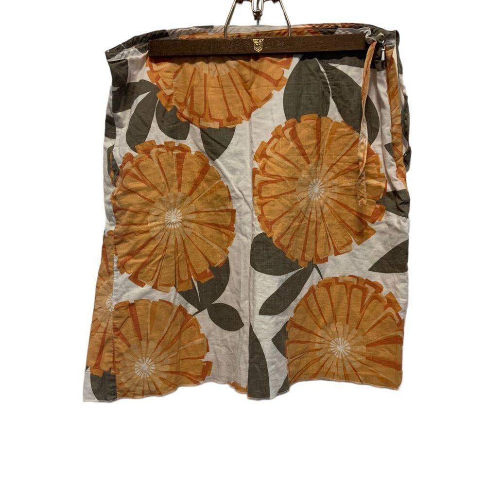 Columbia skirt XCO bright orange flowers womens size 6 floral design